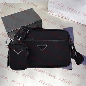 Bolsos cruzados de nailon para hombre y mujer de lujo Diseñador multifunción mini cartero bolso de hombro deportivo Tela Oxford negra trigonométrica 2 en 1 bolso de mensajero