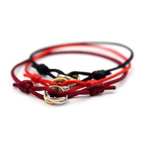 Bracelet de créateur de luxe pour hommes et femmes, bracelet de mode Trinity, en acier inoxydable 316L, anneau de trinité, bracelet à trois anneaux, bracelet à main, bracelets de couple