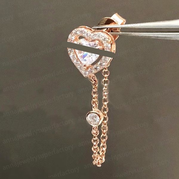 luxe Messik Designer boucles d'oreilles de haute qualité boucles d'oreilles diamant unique coulissant asymétrique 925 boucles d'oreilles en argent pour femmes bijoux amoureux cadeau