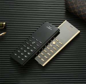 Luxe metalen behuizing dual sim-kaart sleutel mobiele telefoon Fashion Design V01 Kleine mini-kaart 2G GSM senior Bar dunne Golden Signature Mobile p4776612