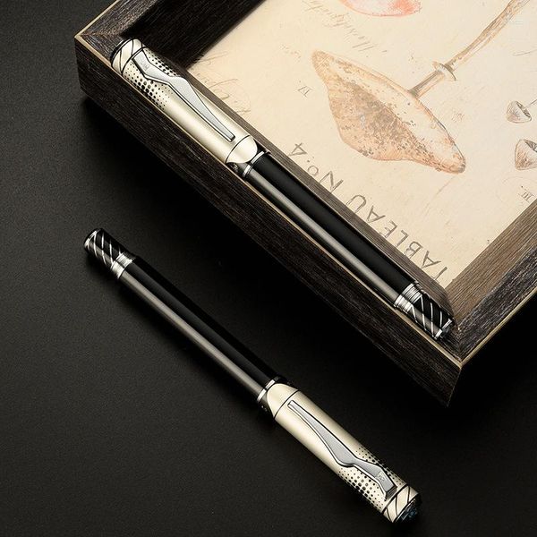 Pratique de calligraphie en métal de luxe 0.5mm stylo plume cadeau d'affaires Signature trésor stylo à bille pour écrire des fournitures de bureau