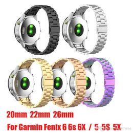 26 22 20mm horlogebandriem voor Garmin Fenix ​​5x 5 5S 3 3HR D2 S60 GPS horloge Quick Release Roestvrijstalen Strip Pols Band Strap