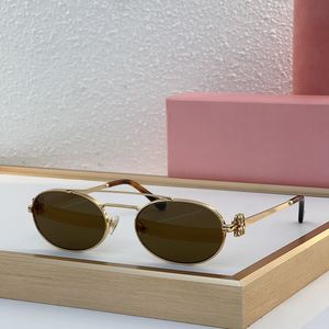 luxe metalen bril miui zonnebril dames zonnebril ovaal smal frame is scherp en stijlvol ontwerp modetrend kwaliteit zonnebril full frame retro brillen uv400