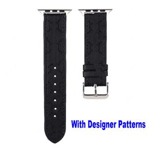 Luxe metalen letter G Designer Pu Leather Braps Watchband voor Apple Work