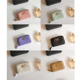 Portefeuilles de lettre en métal de luxe porte-cartes en cuir grandes filles sacs à main style dame petit Mini portefeuille carte de crédit S0131