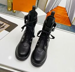 Luxe metropolis Flat Ranger Combat Boots Women canvas lederen enkelschoenen winter martin schoenen veter laarsjes