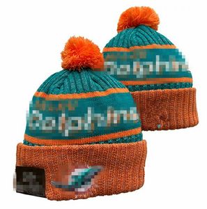 Luxe Miami''Dolphin''Beanies ontwerper Winter Bean heren dames Fashion design gebreide mutsen herfst wollen muts letter jacquard unisex warme schedel Sport Gebreide muts a0