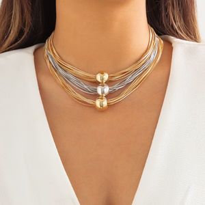 Luxe miljonair ketting Vintage kettingen Boho overdreven schroefdraad drie lagen legering touw ketting voor dames meisjes