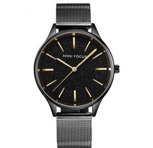 Reloj de lujo MINI FOCUS con esfera brillante para mujer, movimiento de cuarzo japonés, banda de malla de acero inoxidable 0044L, relojes para mujer, resistente al desgaste 300G