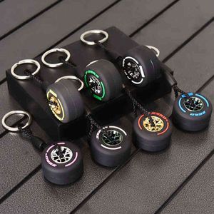 Luxe Mini Racing Band Sleutelhanger Auto Sleutel Accessoires PVC Tire Pendant Bag Charm Heren Gadgets Geschenken voor Vrienden Auto Liefhebbers G220421