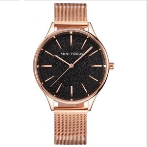 Montre de luxe MINI FOCUS 8 5MM Cadran mince Montre pour femme Japon Mouvement à quartz Bande de maille en acier inoxydable 0044L Montres pour dames portent Res273q