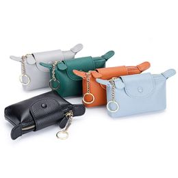 Luxury Mini Femmes portefeuille Cow Leather Zipper Coin Purse Small Female Keychain Pouche Gold Engot Forme Card Money