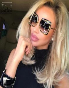 Luxury Mllse Fashion Oversize Square Sunglasses For Women Brand Designer Vintage Retro Big Frame Gouilles de soleil Femme Femmes039S 8471962