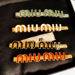 Luxe MM Brand Letters Hair Clips Hairclip Barrettes Crab 18K Gold Vintage Tortoiseshell Resin Candy Colors Hair Clip Designer Hoofdband Haaraccessoires Sieraden
