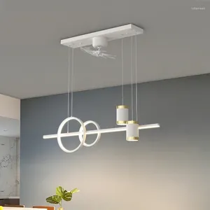 Ventilateur de plafond moderne de luxe avec corde suspendue à la lumière LED pour manger le salon de chambre à coucher table de vestiaire loft nordic home déco