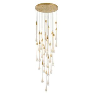 Luxe moderne kristallen kroonluchter voor trap grote gouden drop design led cristal lamp lange villa lobby opknoping verlichtingsarmatuur