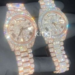 Reloj de lujo con diamantes moissanite helado para hombre de diseñador para hombres relojes montre de alta calidad movimiento automático Orologio. Reloj de lujo i2