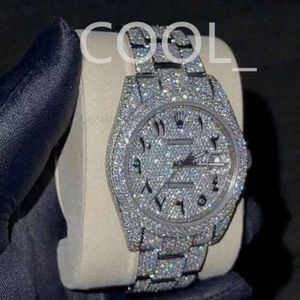 Montre de luxe en diamant moissanite glacé pour hommes de créateur, montre de haute qualité, mouvement automatique Orologio. Montre de luxe i17