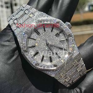 Montre de luxe en diamant moissanite glacée pour hommes, montre de créateur pour hommes, montre de haute qualité, mouvement automatique, montres Orologio.Montre de luxe l22