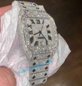 Montre de luxe en diamant moissanite glacée pour hommes, montre de créateur pour hommes, montre de haute qualité, mouvement automatique, montres Orologio.Montre de luxe l19