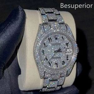 Luxury Moissanite Diamond Watch Iced Out Watch Designer Mens Watch for Men Watches Montre Automatic Movement Watchs de haute qualité Orologio.Montre de luxe i17
