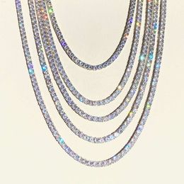 Luxury Moissanite Jewels Cluster Tennis Cadena 925 Cadena de plata esterlina sólida Hecho Collar de tenis agrupado