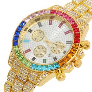 Luxe Montre Quartz kijkt naar dames kleurrijke ijs uit horloge mode polshorloges voor vrouwen m1118