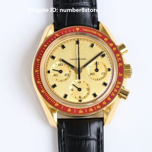 Montre de luxe Moonwatch pour hommes 3861, mouvement chronographe à remontage manuel, or rose 18 carats, cristal saphir, montre-bracelet classique de styliste