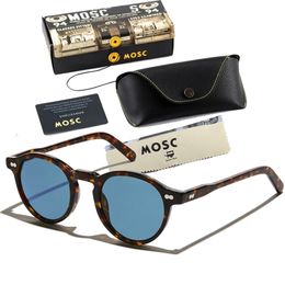 Lujo MOSCO Miltzen Estilo Pequeñas gafas de sol redondas retro Hombres Mujeres Marco de acetato Marco de gafas Vintage Clásico Redondo Diseño de marca Anteojos Oculos De Grau