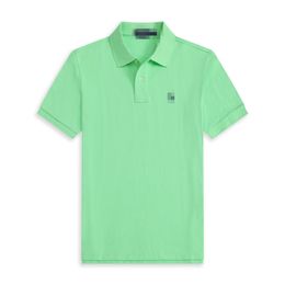 Polos de luxe en mouvement pour hommes T-shirt d'été décontracté motif brodé de poney pur coton col haut mode d'affaires chemise multicolore S-3XL