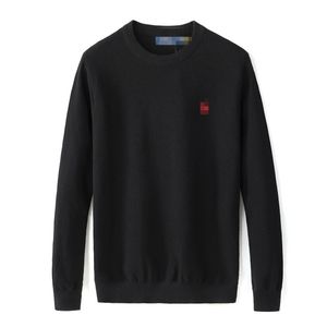 Luxe bewegende herensweater Designer merk POLO Pony Warme ronde kasjmier trui met lange mouwen Heren retro geborduurde letterdruk Casual herenjas