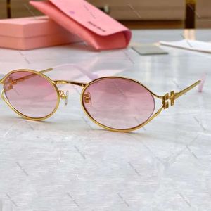 Lunettes de soleil de luxe Mui Mui pour femme Lunettes de soleil Lady Muimui Lunettes de créateur Esthétique raffinée Version de qualité originale de qualité supérieure Lunettes ovales Miui Sunglasses 862