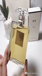 Perfume de lujo N5 para mujer 100 ml EDP Spray Moda Versión amarilla C Perfumes de marca para mujeres Fragancia sexy de mayor duración Parfum8921995