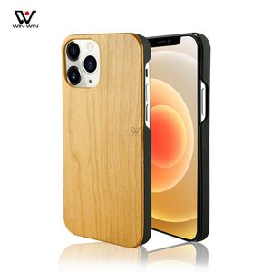 Luxe Naturel En Bois Gravure Au Laser Bois Bambou Hard Edge Téléphone Cas Pour iPhone 12 Pro Max Mini Couverture Arrière Shell 2021 Mode Livraison Gratuite