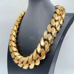 Collier de luxe en laiton de 30mm de largeur, grande chaîne en or, grand collier personnalisé, chaîne à maillons cubains de 30mm