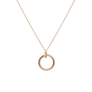 Diseñador de collar de lujo Joyas de oro collares de uñas para adultos para mujeres platino rosa diamantes llenos de acero inoxidable cadena larga moda regalo de compromiso B3046900