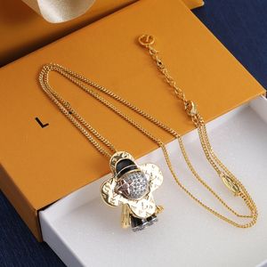 Collier de luxe bijoux de créateur pendentif colliers plaqué or 18 carats lettre L collier lien chaîne bijoux pour femmes sans boîte