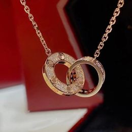 Luxe ketting voor dames ronde hanglijst roestvrij staal paar cirkel sieraden op de nek mode kerst valentijnsdag geschenken groothandel