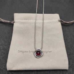 Collier de luxe rond ras du cou chaînes pierre rouge solide rubis saphir Zircon concepteur pendentif chaîne pour femmes colliers à la mode couleur gemme bijoux fins 2