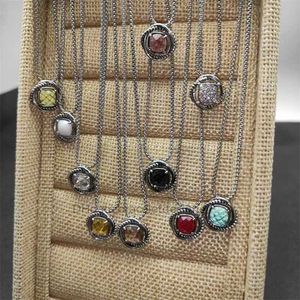 Collier de luxe rond ras du cou chaînes pierre solide rubis saphir Zircon Designer pendentif chaîne pour femmes colliers à la mode couleur gemme bijoux fins