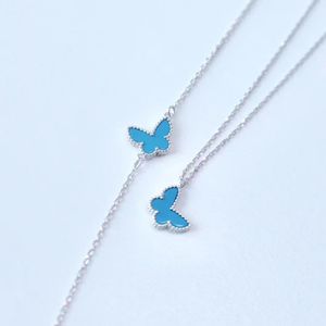 Collares de lujo Joyería para mujer collar de mariposa azul diseñador collar para mujer pulsera pendiente regalos de fiesta para dama