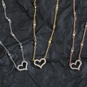 Luxe kettingen Sieraden voor vrouwen hartketting designer dames met diamanten roestvrij staal platina Feestcadeaus voor dames
