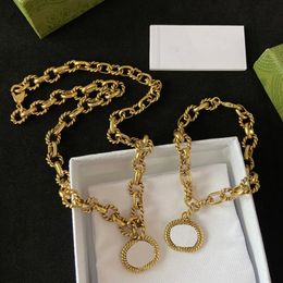 Ensemble de colliers de luxe pour femmes, pendentif, bijoux en or, Bracelets de styliste, Bracelet classique, chaînes G, colliers ras de cou, bijoux