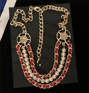 Luxe kettingen vrouwen drie lagen rood touw ketting gouden sieraden ontwerper bloem ketting luxe klassieke kettingen hanger kettingen chokers sieraden