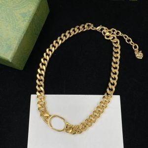 Luxe kettingen damesontwerper armband eenvoudige letter aninmal hanger luxe mode sieraden gouden ketting ketting charmelband set met doos hot -7