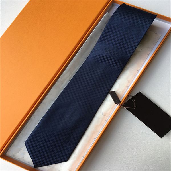 Cravate de luxe Lettre de haute qualité pour hommes 100% Cravate en soie noir bleu Aldult Jacquard Party Wedding Business Tissé Design de mode Hawaii Cravates boîte 112