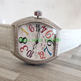 lujo Nuevo 33 mm Crazy Hours 7851 8880 Automático Gypsophila Diamond Dial Case reloj de mujer Correa de cuero Relojes de mujer de alta calidad 2217