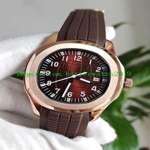 Luxe nouveau Aquanaut 5167R-001 5167R cadran marron asiatique 2813 montre automatique pour homme boîtier en or rose bracelet en caoutchouc marron montre de sport pour hommes 303u