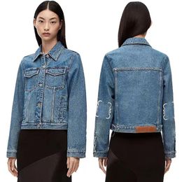 Luxe nieuwe denim jas Hoge kwaliteit L Designer jas Heren Dames Losse denim jas Trend Denims Kleding Vest Overalls Hoge taille Geborduurde jeans Oversized 1 1