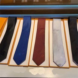 Luxe Nouveau Designer Hommes Lettre 100% Cravate Cravate En Soie noir bleu Aldult Jacquard Fête De Mariage D'affaires Tissé Design De Mode Hawaii Cravates Avec boîte 785